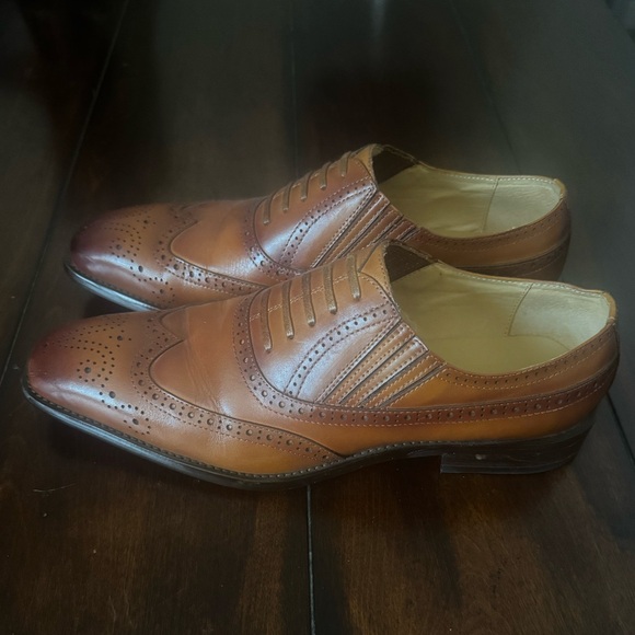 Maison Forte Classic Brown Leather Men's Dress Shoes 9 - Picture 3 of 10